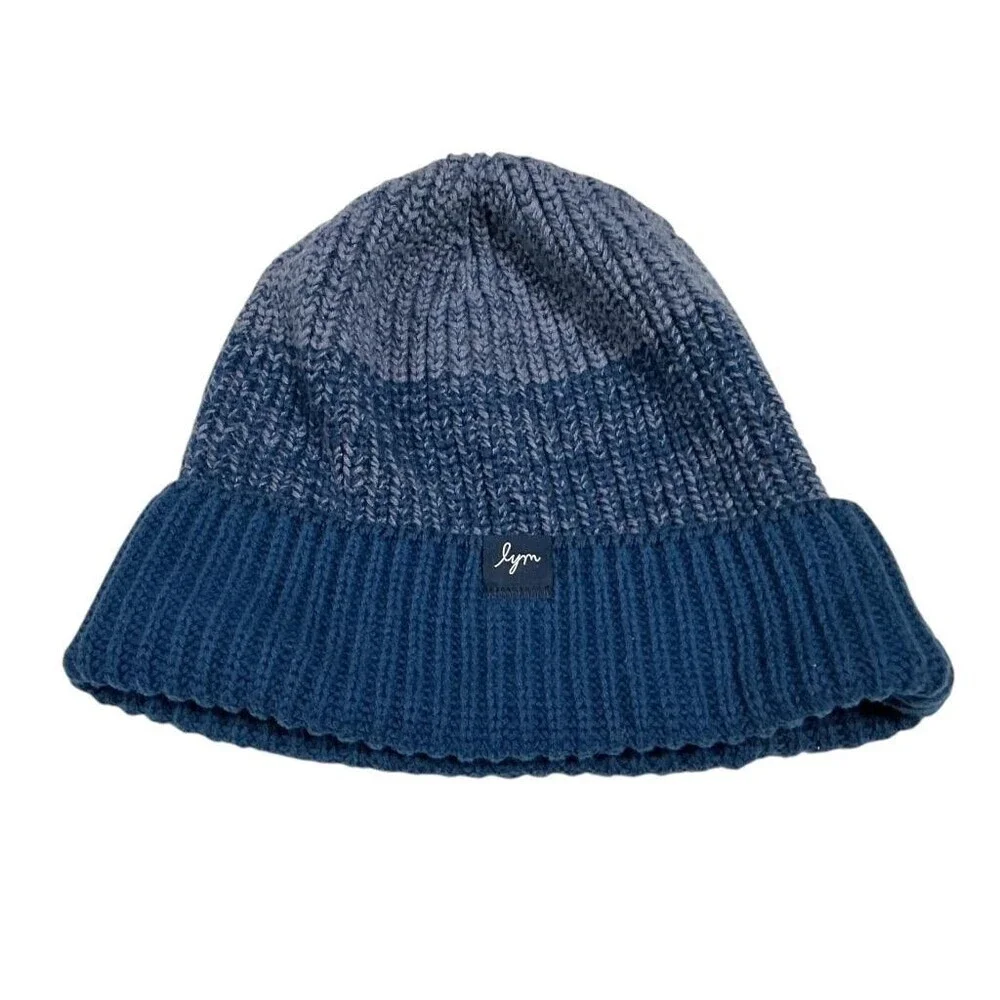 Love Your Melon Beanie Hats Women Blue Red Cotton Stretch Shaker Knit USA Made